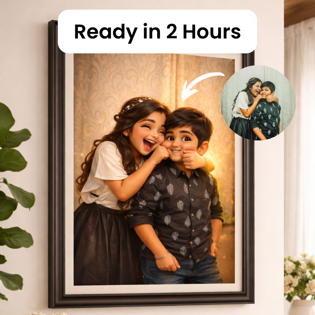 Custom Cartoon Canvas + FREE LUXURY FRAME